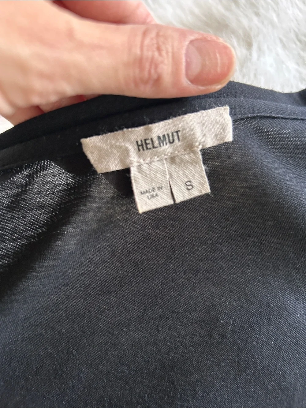 Helmut Lang Black Open Back V-neck T-shirt